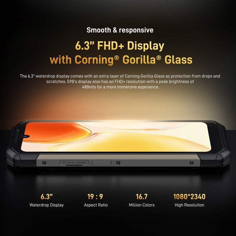  DOOGEE Teléfono inteligente S98, pantalla FHD+